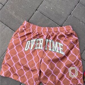 Overtime Kids' Brown and Pink Patterned Shorts